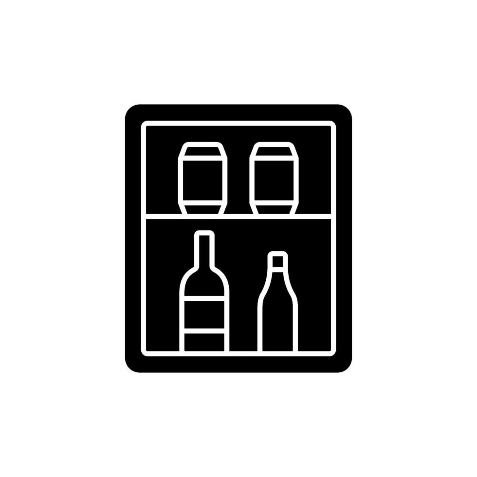 Mini bar black glyph icon vector