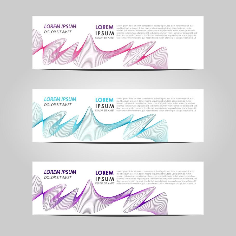 Business Set 3 vector abstract banner design template