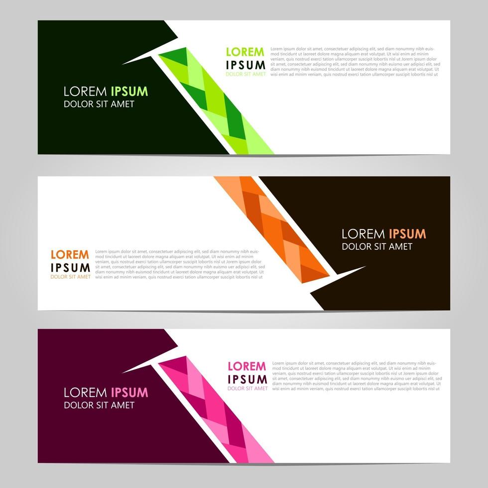 Business Set 3 vector abstract banner design template