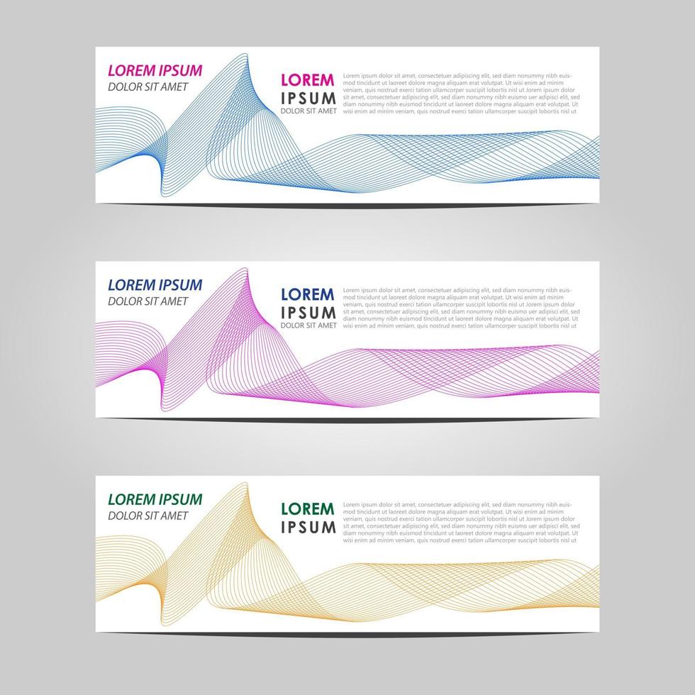 Business Set 3 vector abstract banner design template