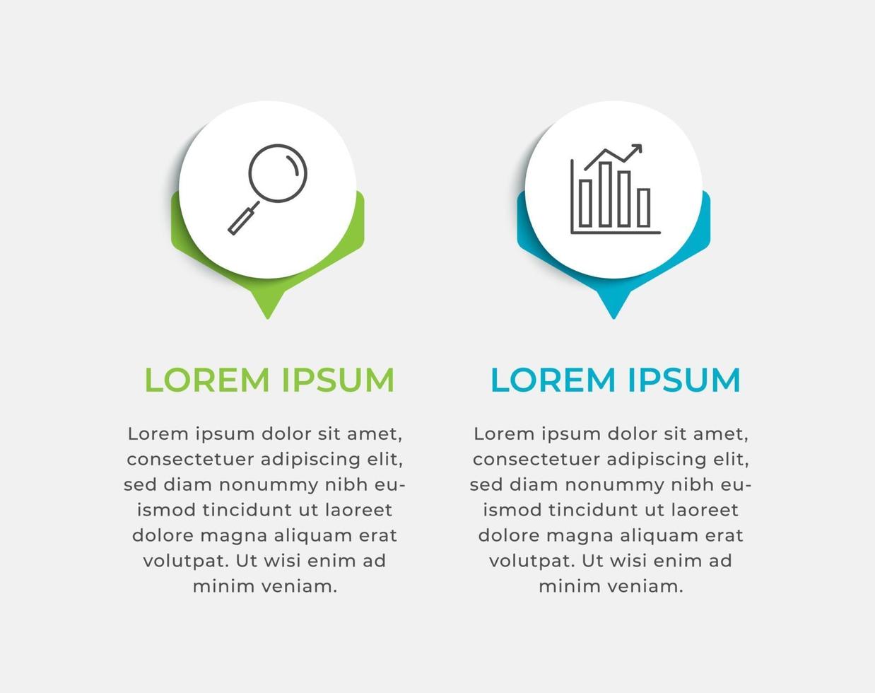 infografías vectoriales con 2 opciones o pasos plantilla de negocio vector