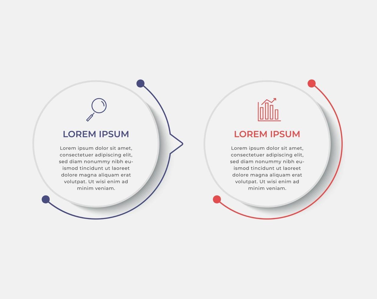 Vector Infographics with 2 options or steps business template