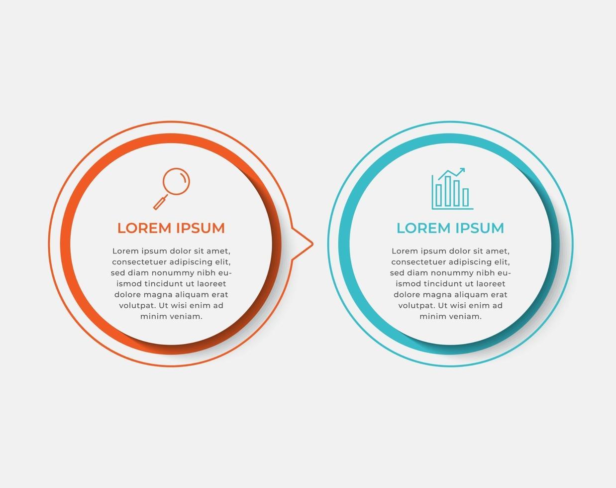 Vector Infographics with 2 options or steps business template