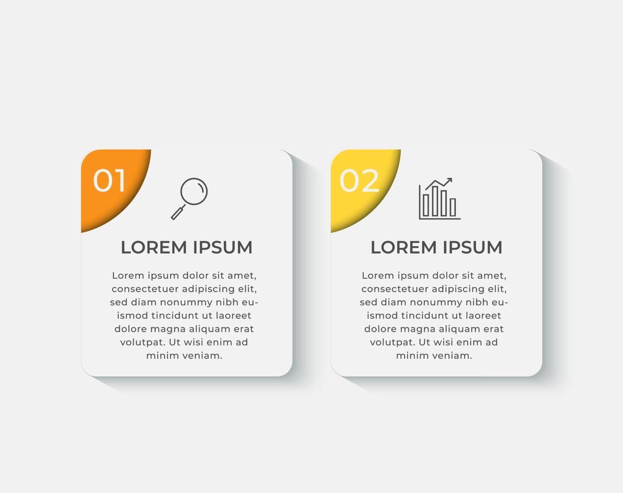Vector Infographics with 2 options or steps business template