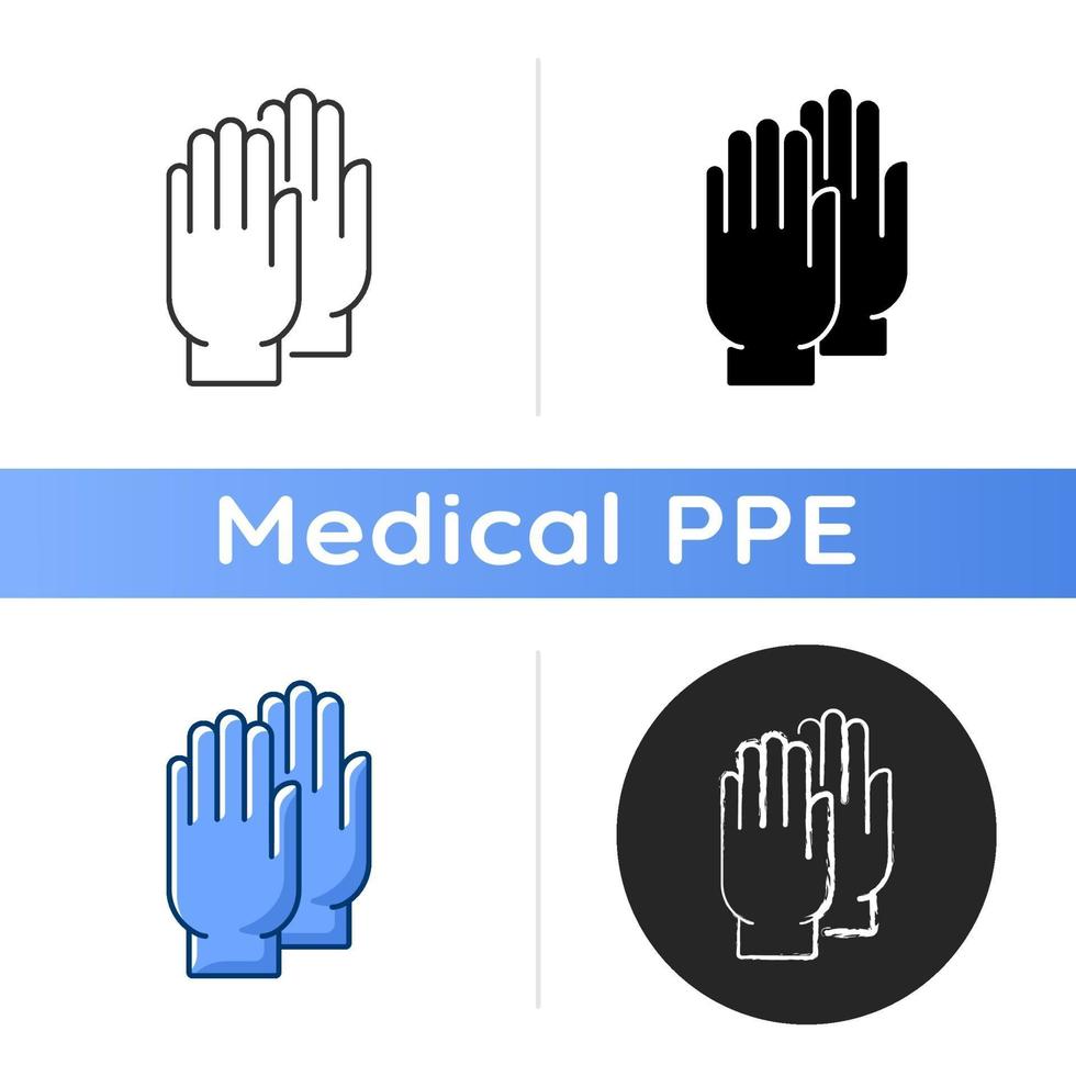 icono de guantes medicos vector