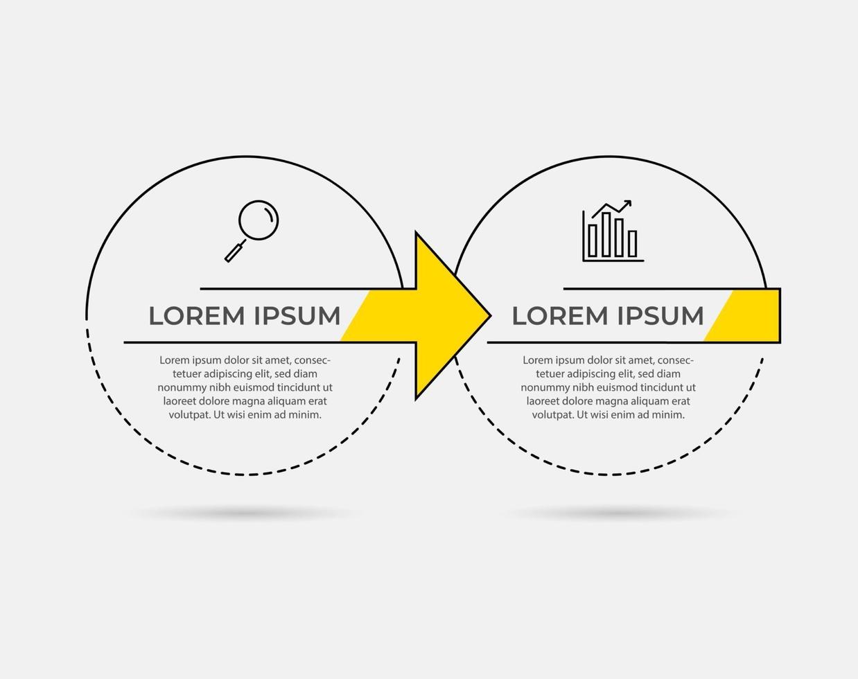 Vector Infographics with 2 options or steps business template