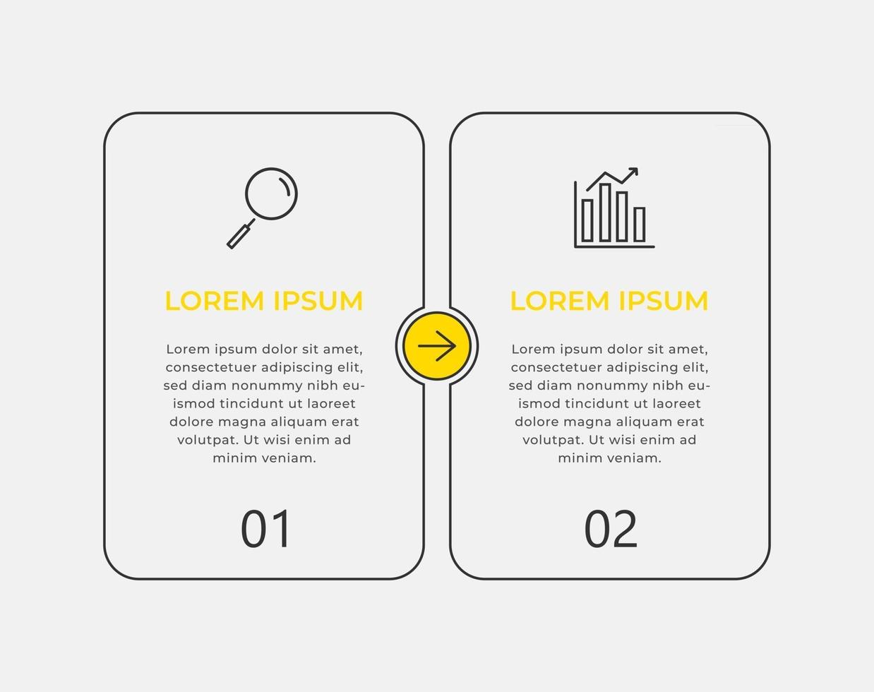 Vector Infographics with 2 options or steps business template