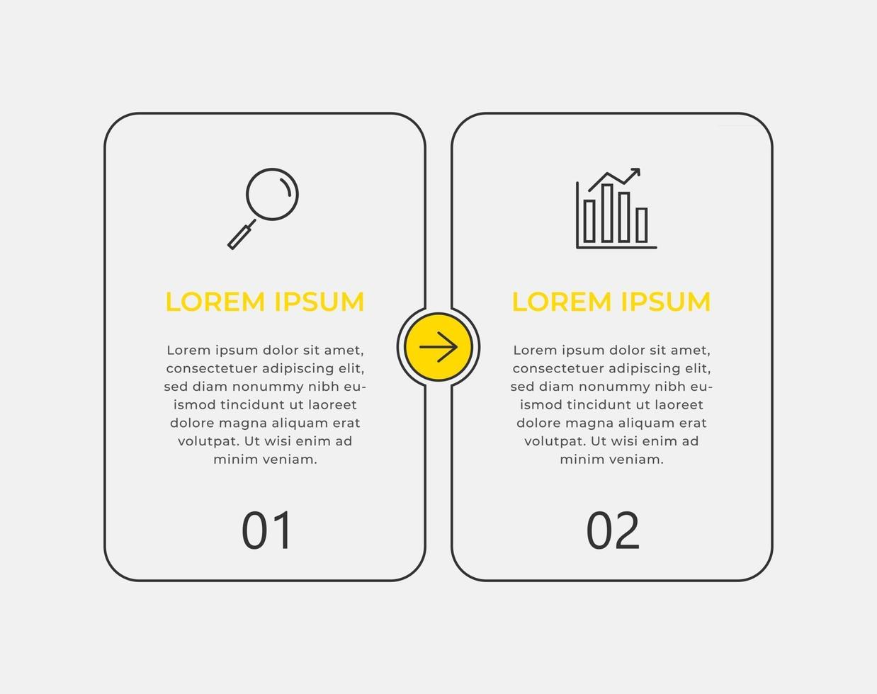 infografías vectoriales con 2 opciones o pasos plantilla de negocio vector