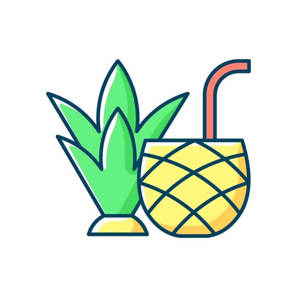 icono de color de piña colada rgb vector