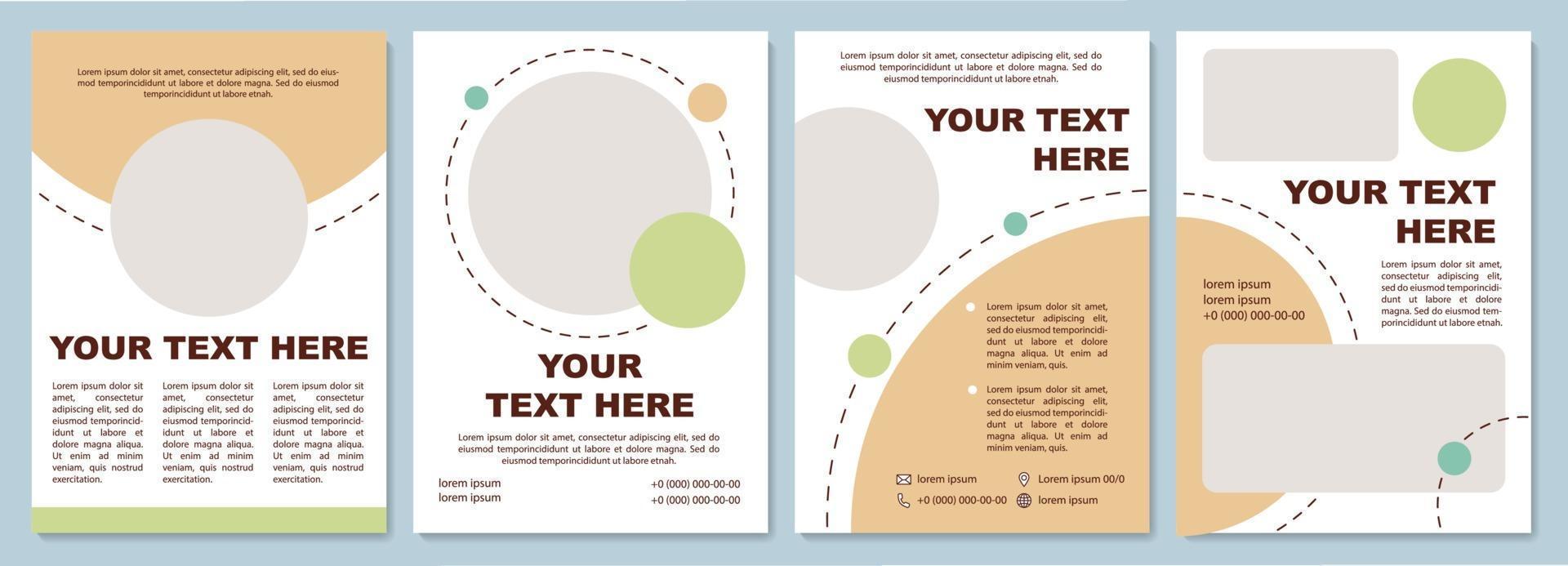 Sand colored brochure template vector
