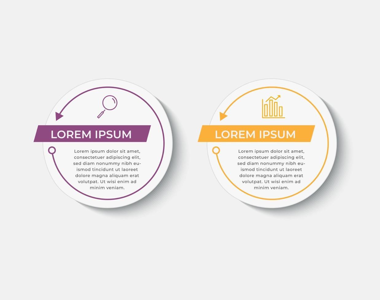 Vector Infographics with 2 options or steps business template