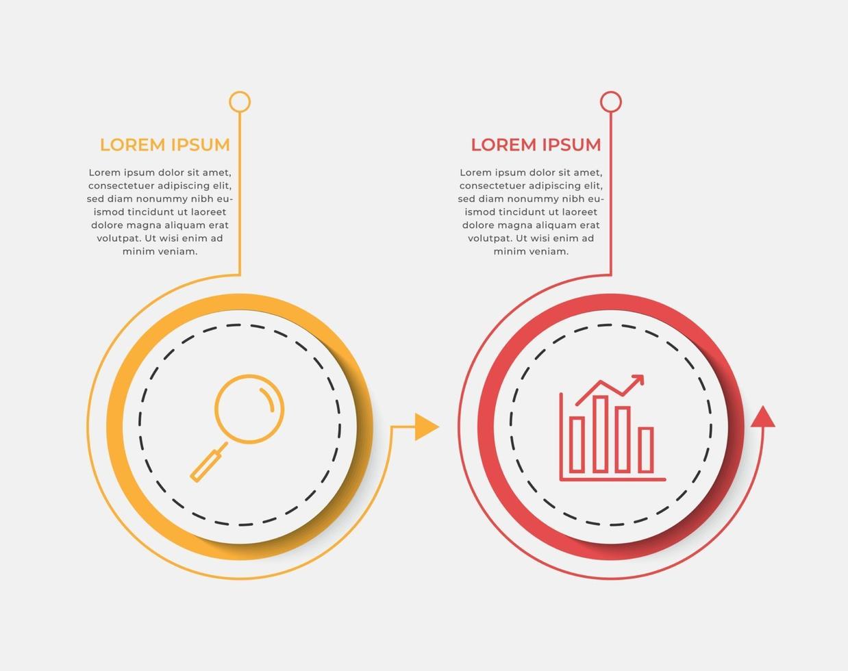 infografías vectoriales con 2 opciones o pasos plantilla de negocio vector