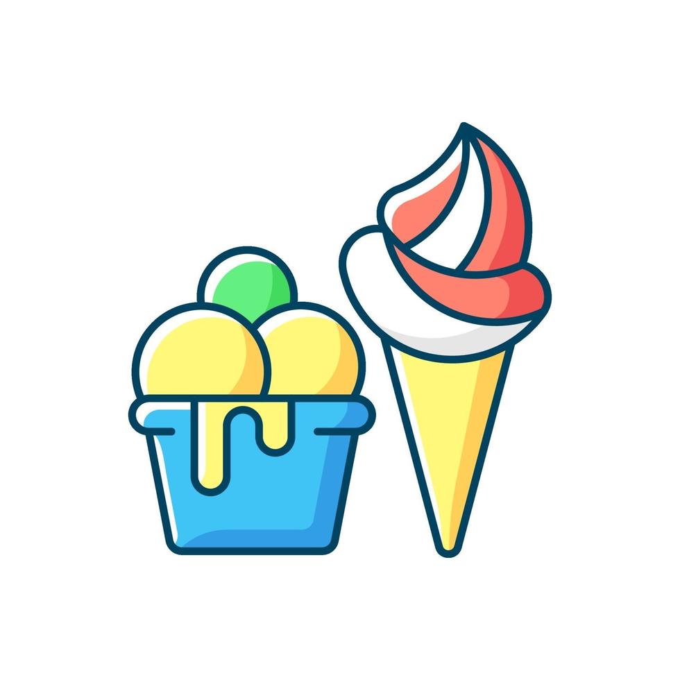 helado para llevar icono de color rgb vector