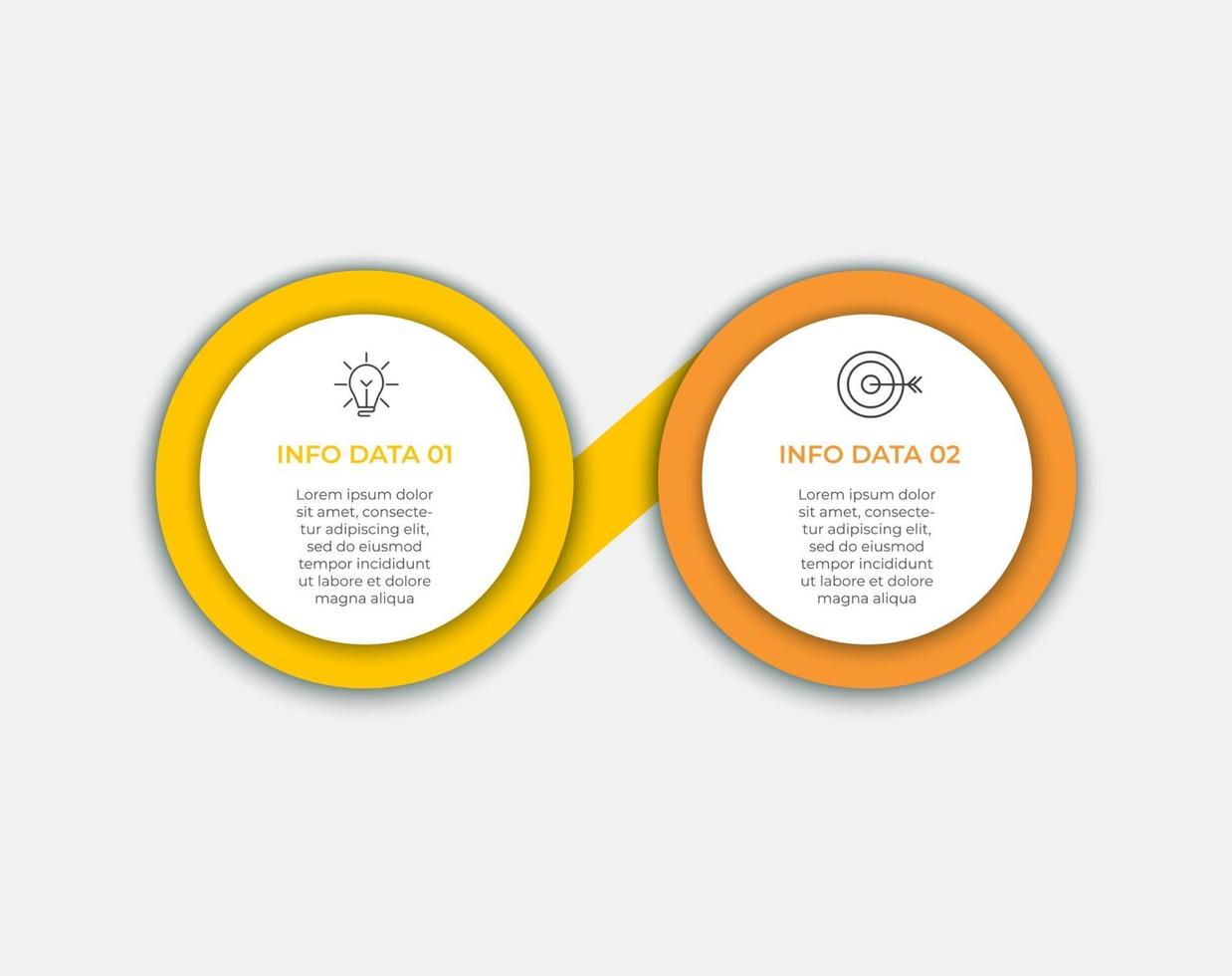 Minimal Business Infographics template Timeline with 2 steps options and marketing icons vector