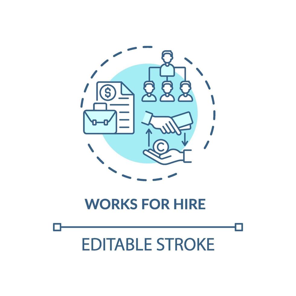 Working for hire concept icon vector