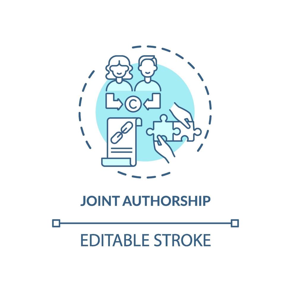 Joint authorship concept icon vector