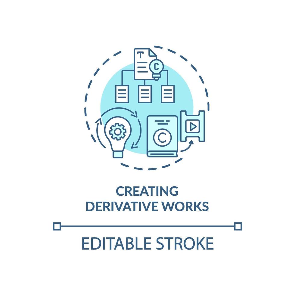 Creating derivative works concept icon vector