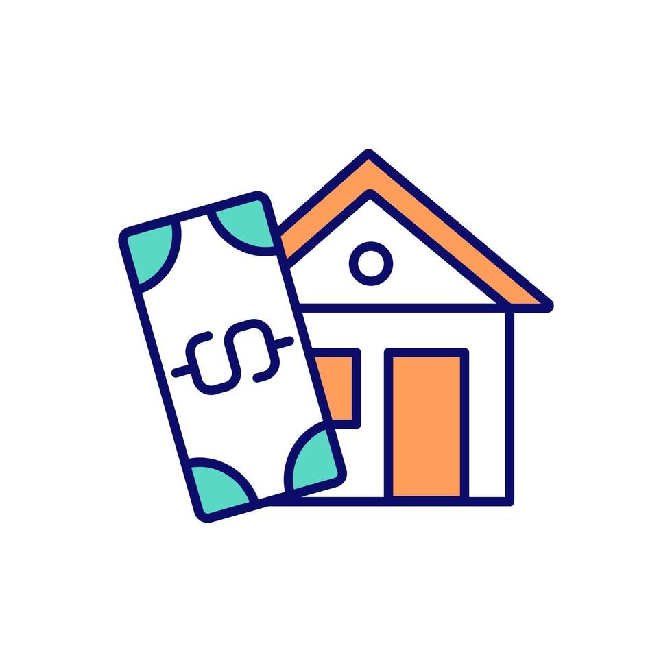 Home buying process RGB color icon vector