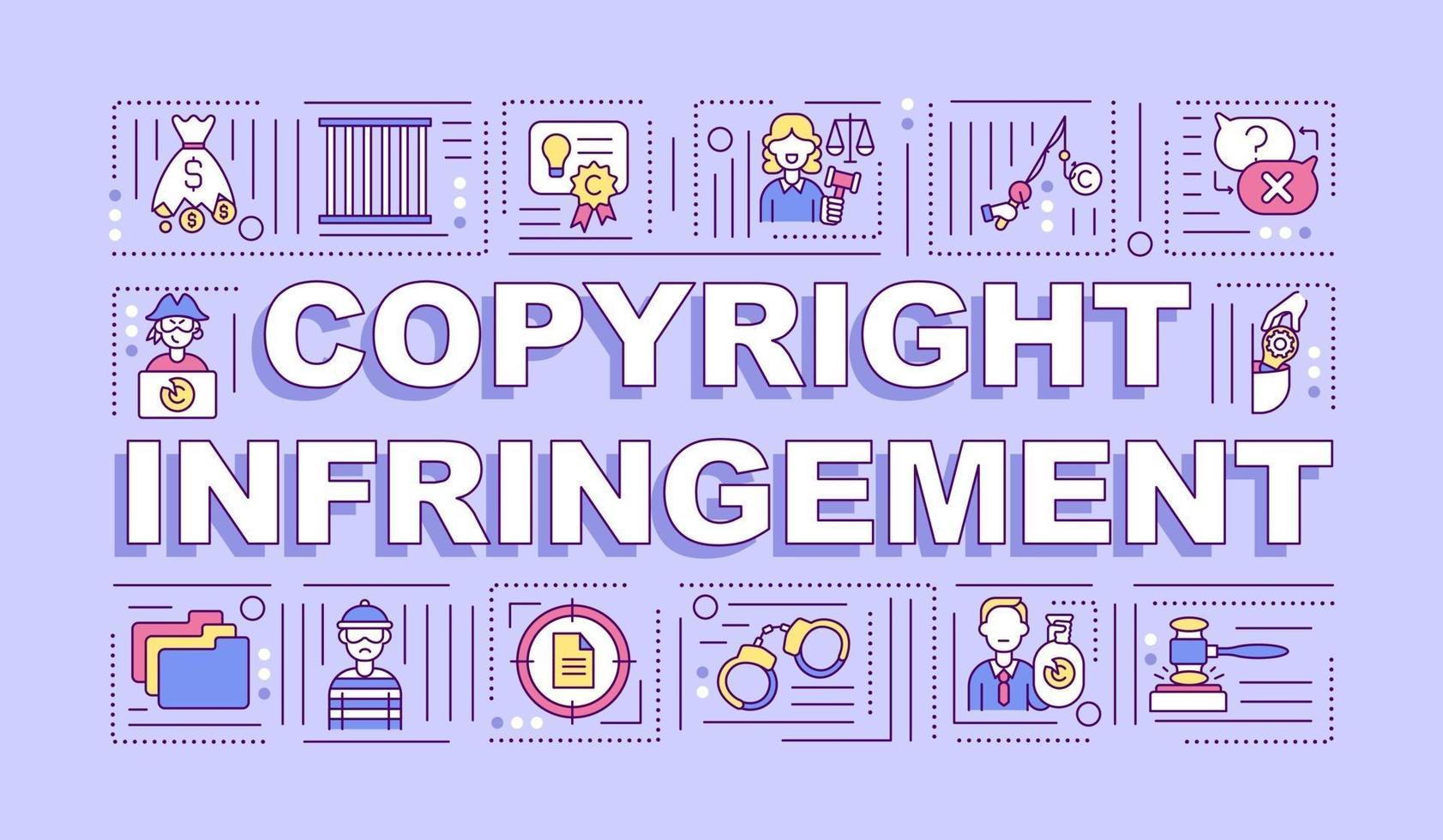 Copyright infringement word concepts banner vector