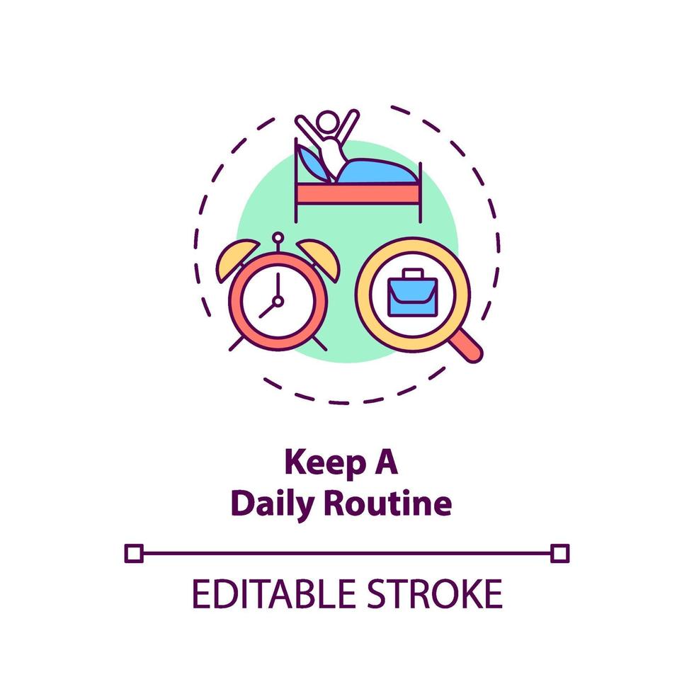 Keep a daily routine concept icon vector