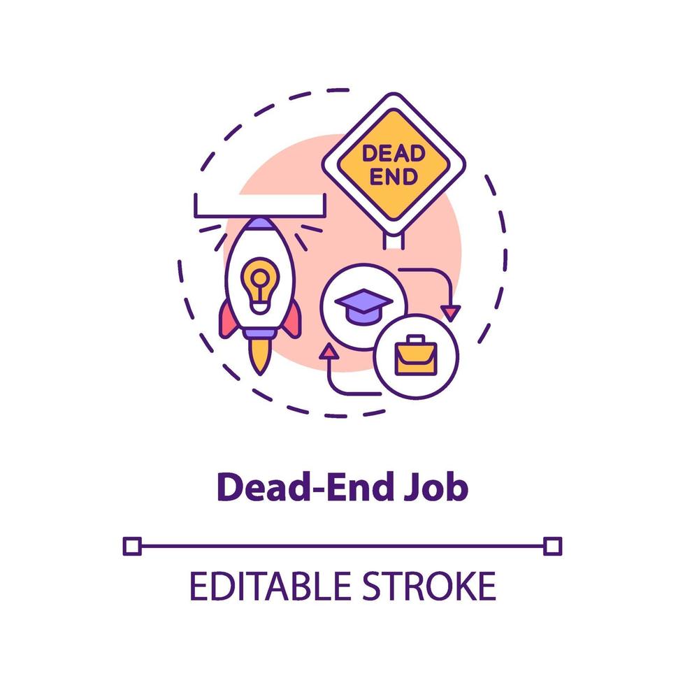 Dead-end job concept icon vector