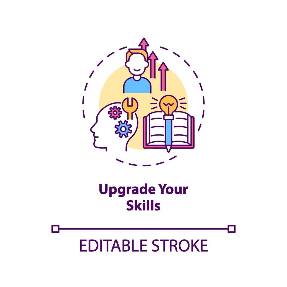 Upgrade your skills concept icon vector