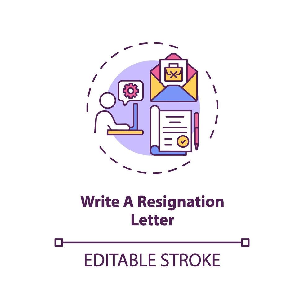 Write a resignation letter concept icon vector