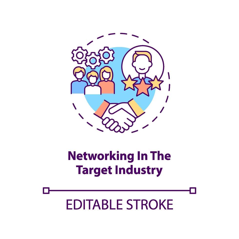 Networking in the Target industry concept icon vector