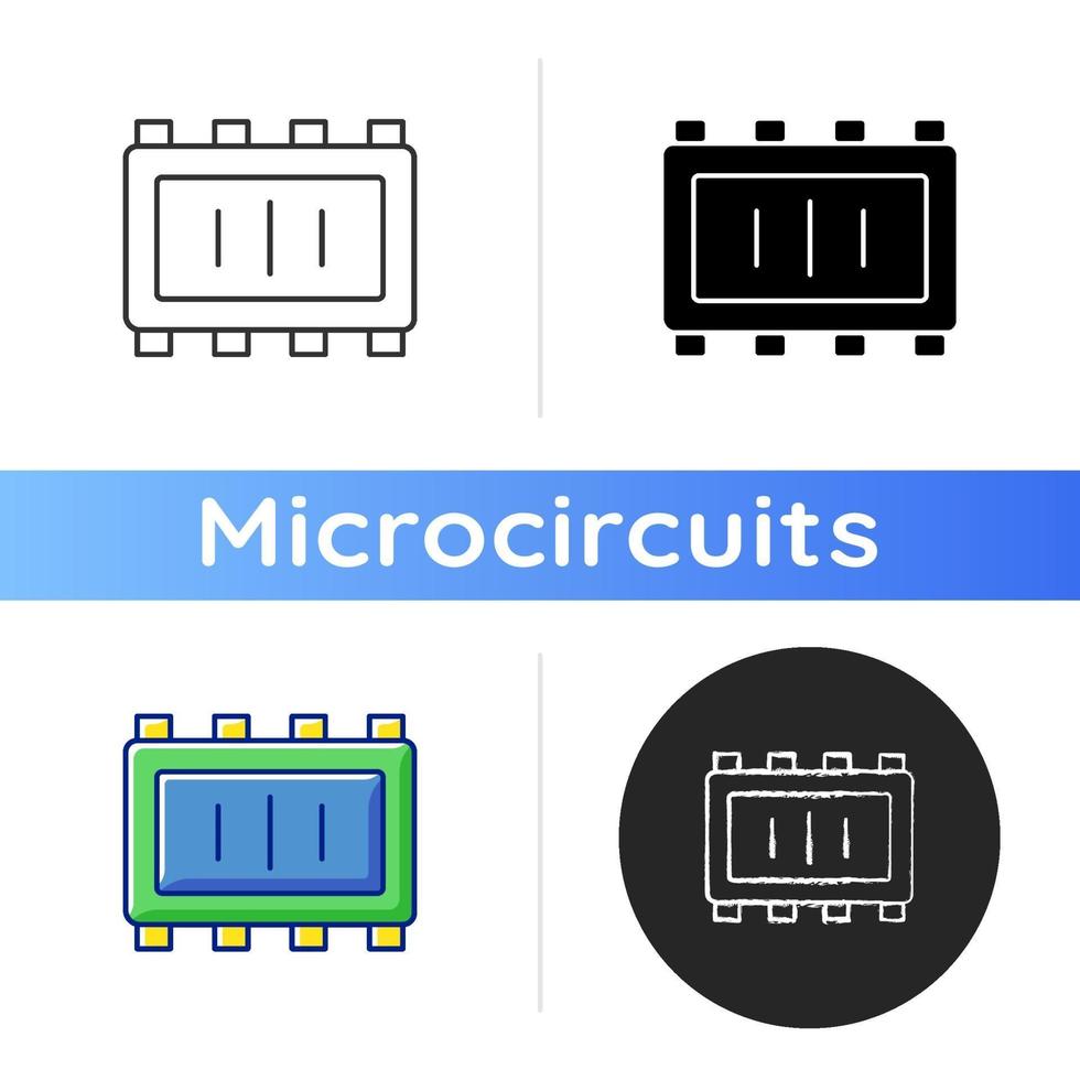 Smart microchip parts icon vector