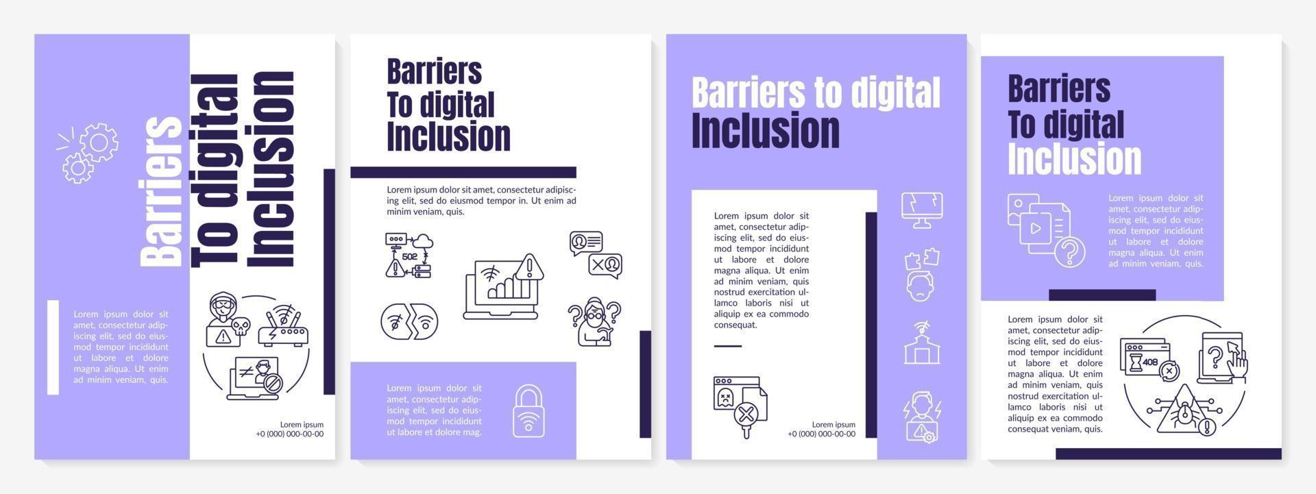 Barriers to digital inclusion brochure template vector