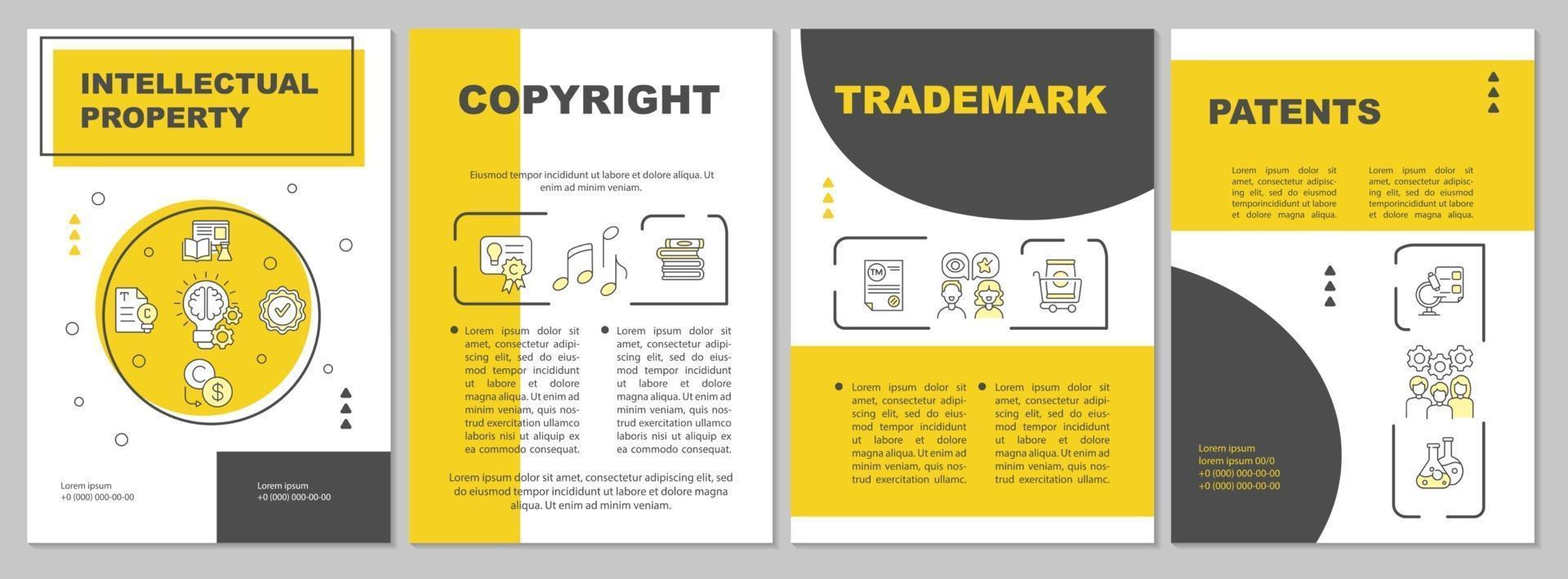Intellectual property brochure template vector