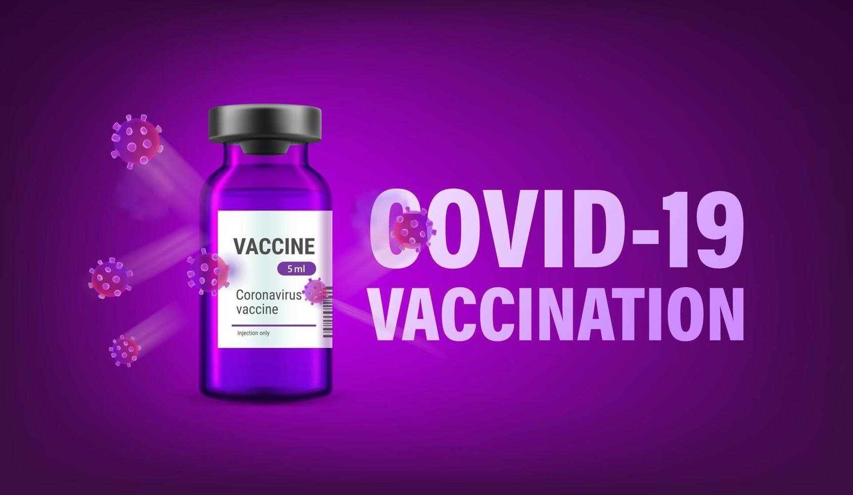 Covid19 vaccine versus virus vector banner Horizontal illustration