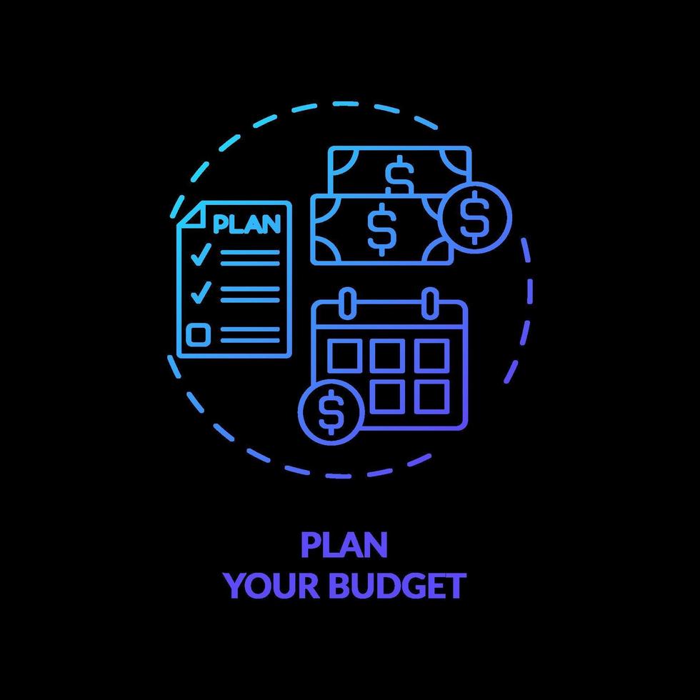 Plan your budget concept icon vector