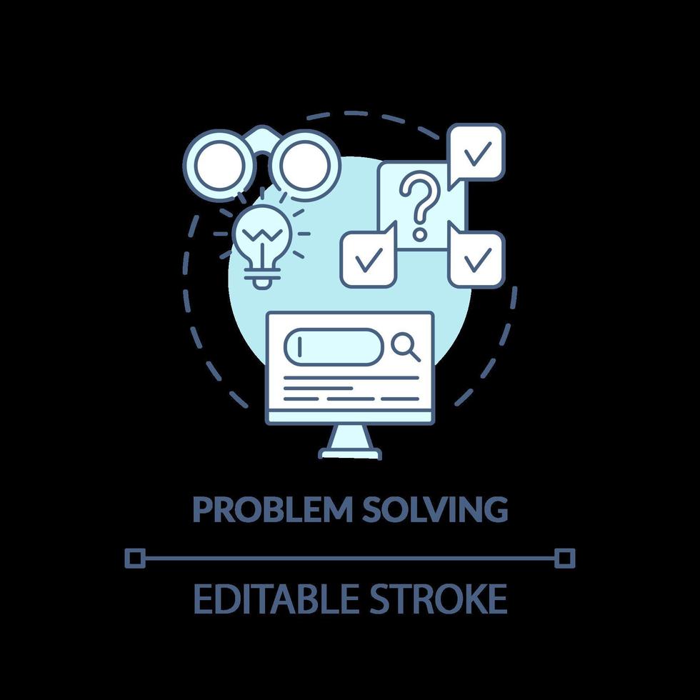 icono de concepto turquesa de resolución de problemas vector