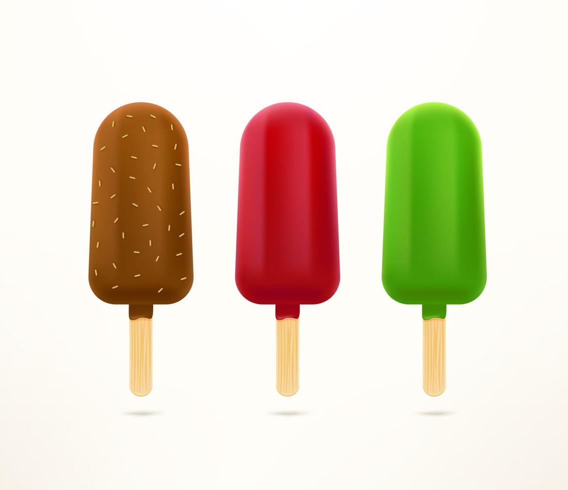 Ice cream popsicle vector set