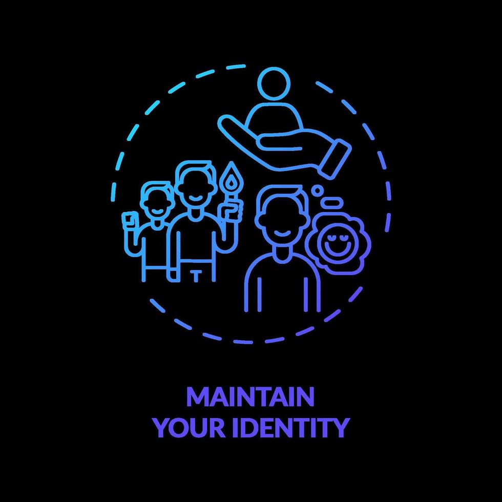 Maintain your identity concept icon vector