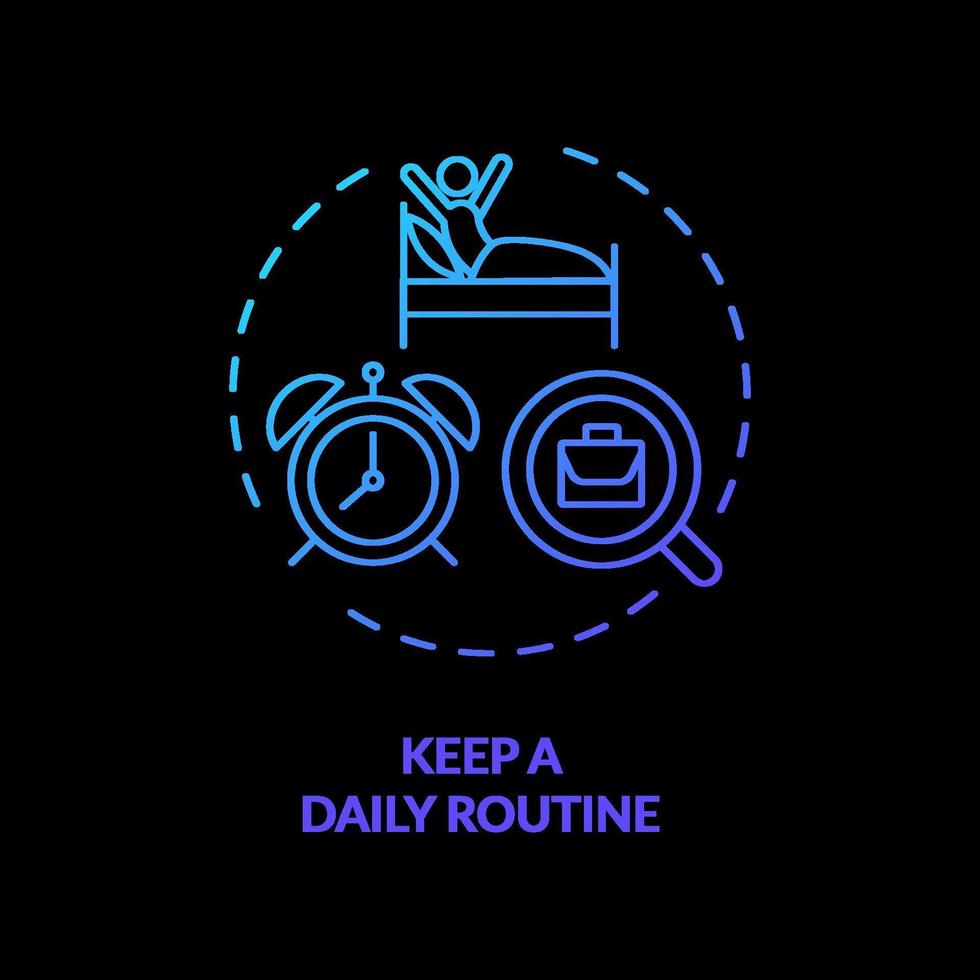 Keep a daily routine concept icon vector
