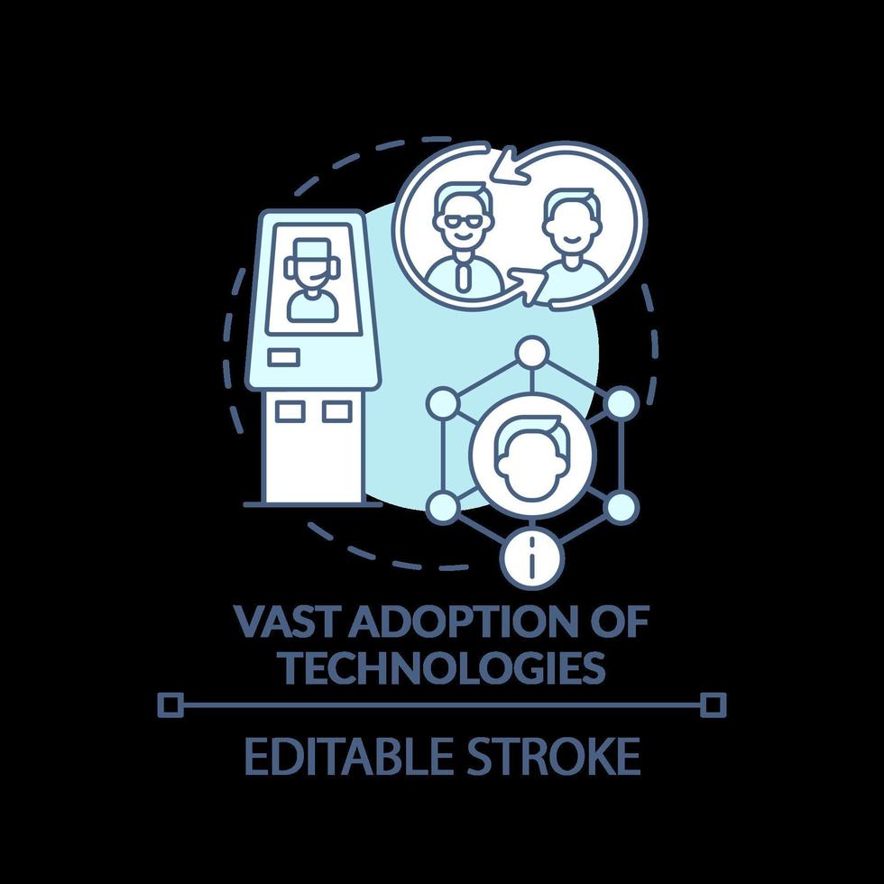 Vast adoption of technologies turquoise concept icon vector