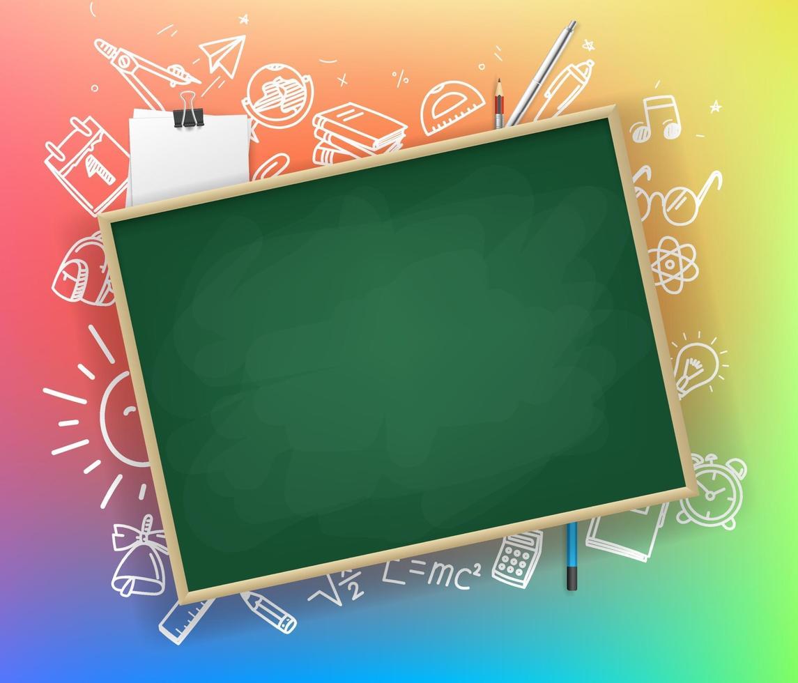 Back to school vector banner with copy space