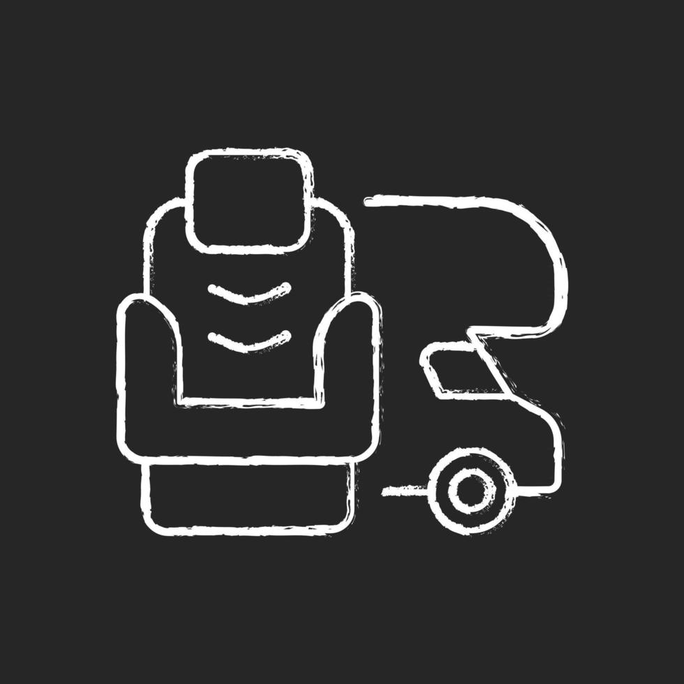 RV furniture chalk white icon on black background vector