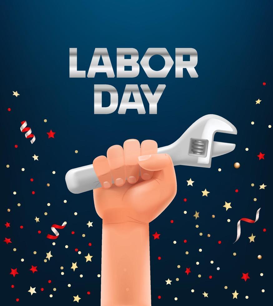 Labor day greeting card vector template