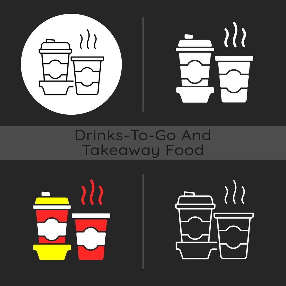 Coffee to go dark theme icon vector