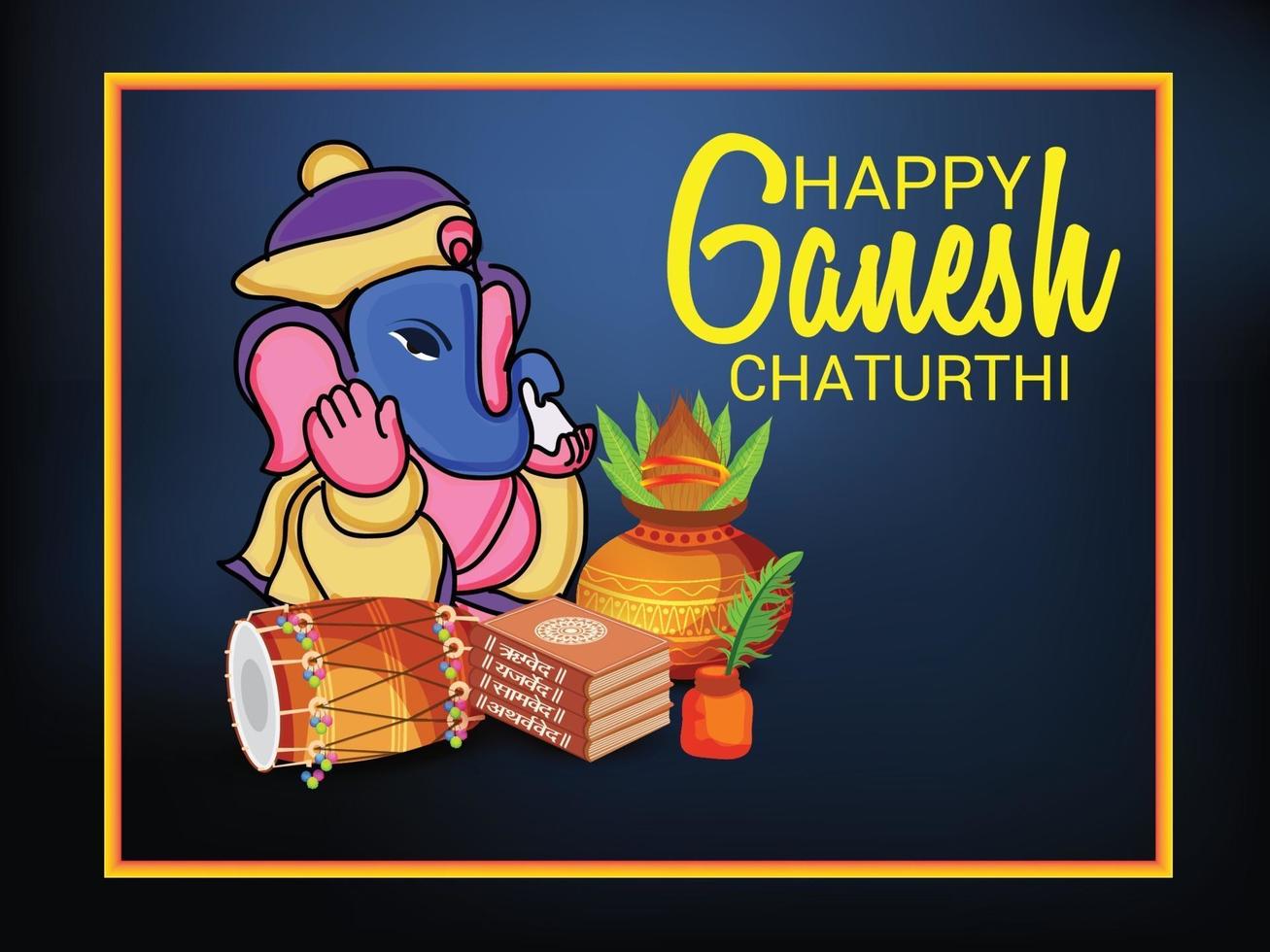 Happy Ganesh Chaturhi vector