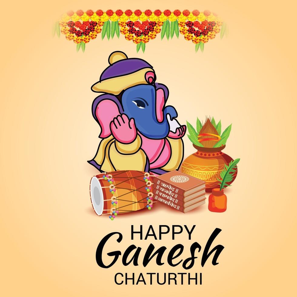 feliz ganesh chaturhi vector