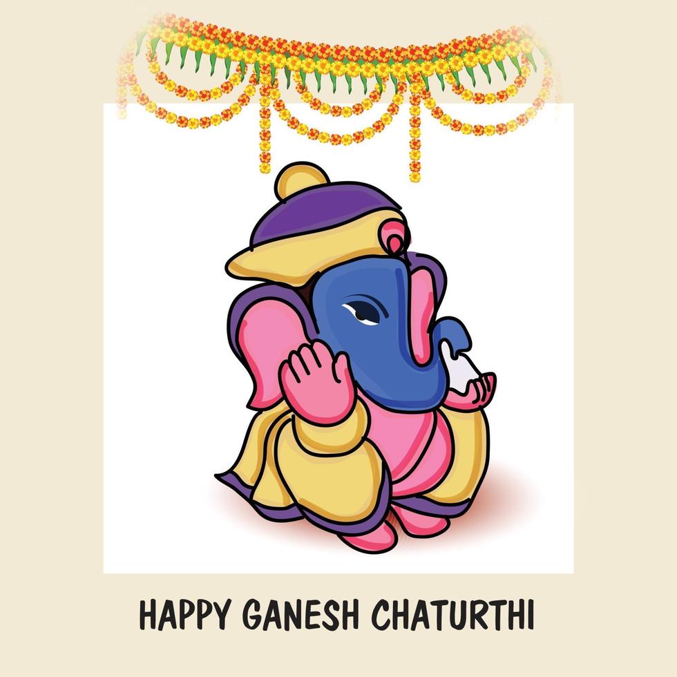 Happy Ganesh Chaturhi vector