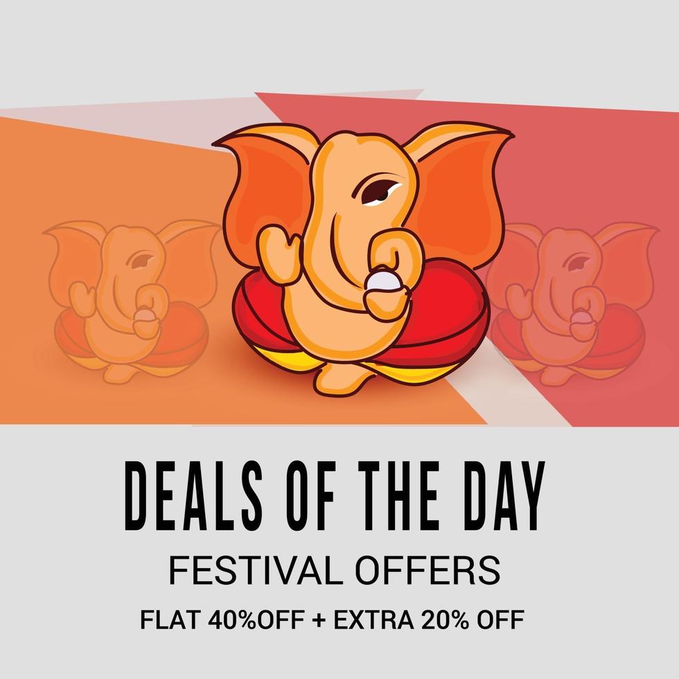 ofertas felices de ganesh chaturhi vector