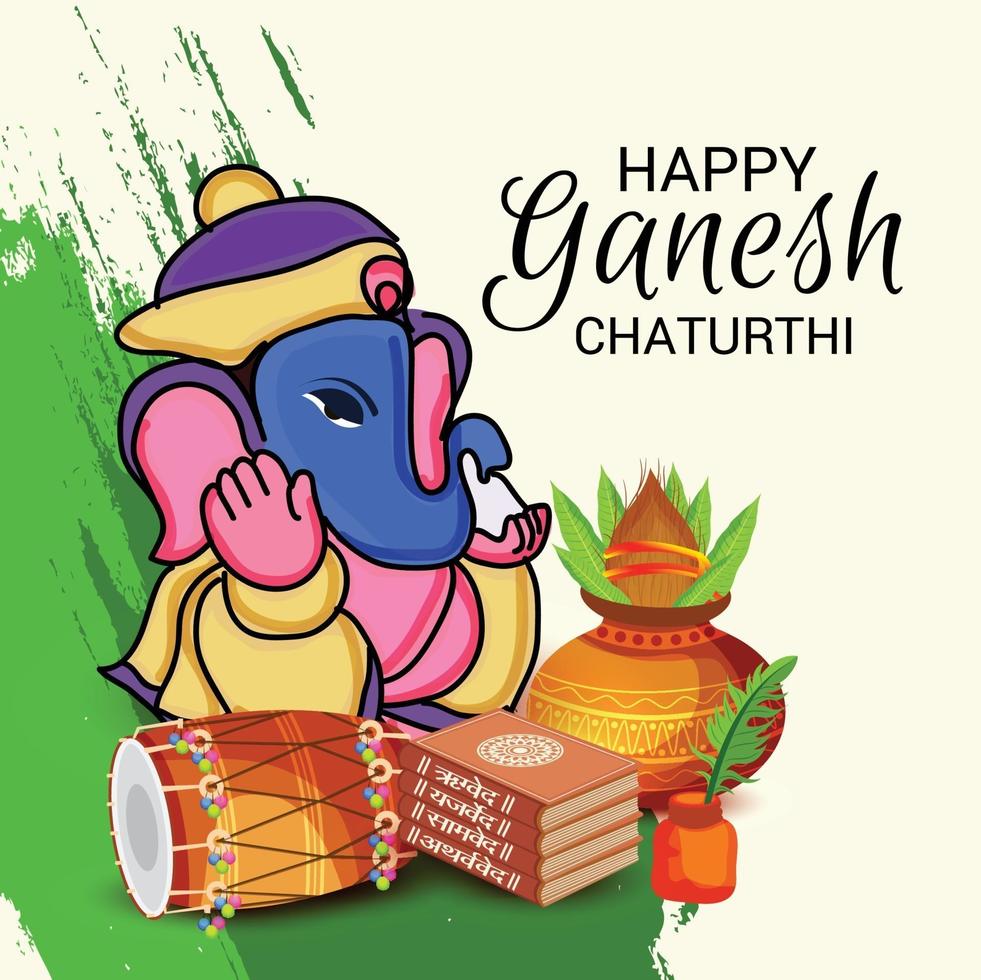 Happy Ganesh Chaturhi vector