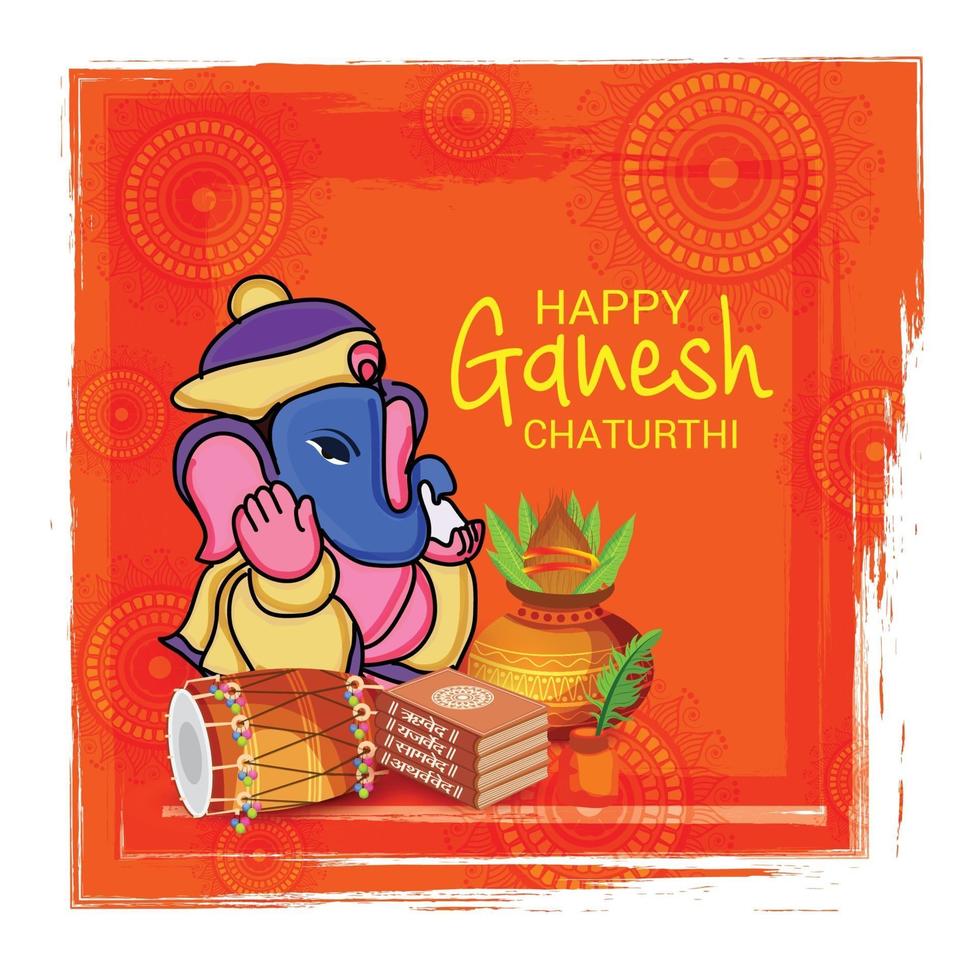 feliz ganesh chaturhi vector