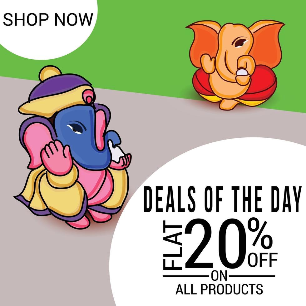 Happy Ganesh Chaturhi 20 percent off vector