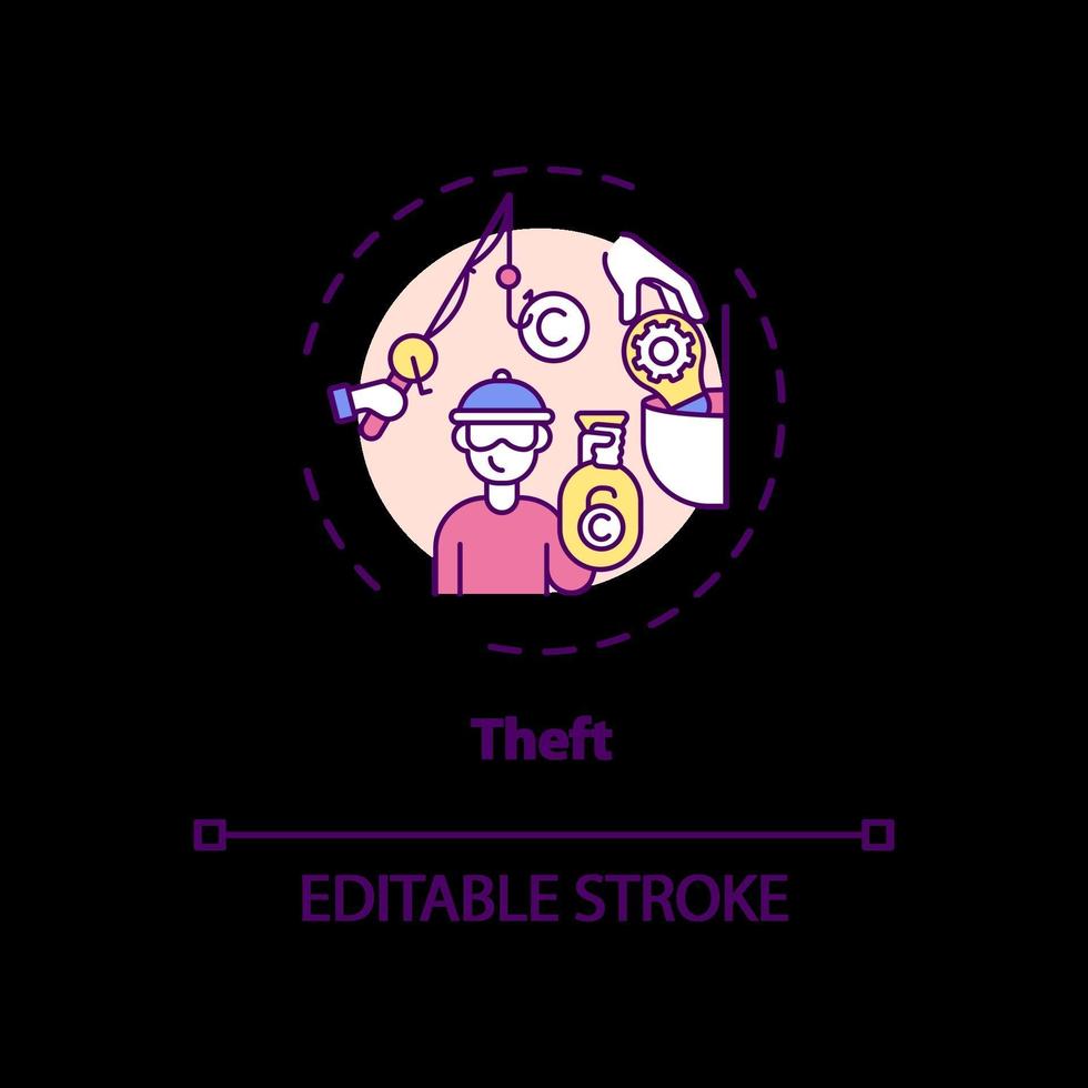 Theft concept icon vector
